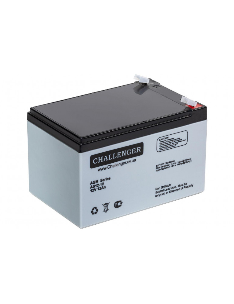 Акумулятор Challenger AS12-12 AGM, 12В, 12,4 А·год купити - AnyBattery.com.ua
