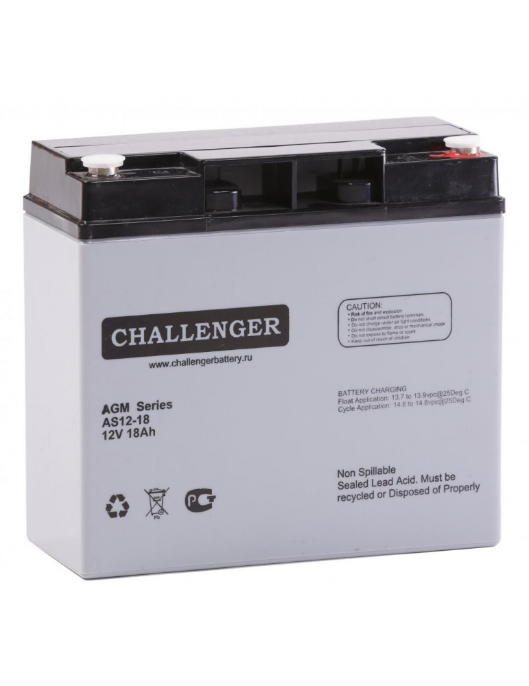 Акумулятор Challenger AS12-18 AGM, 12В, 18,5 А·год купити - AnyBattery.com.ua