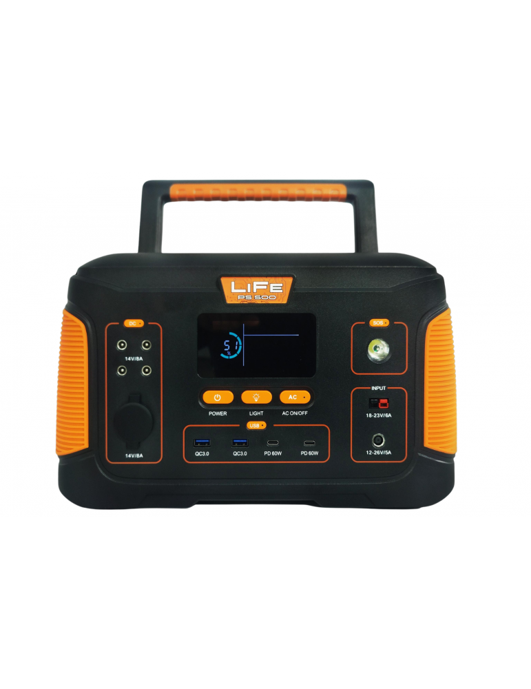 Портативна зарядна електростанція LiFe PS 500, 500 Вт, Li-ion купуйте в AnyBattery.com.ua