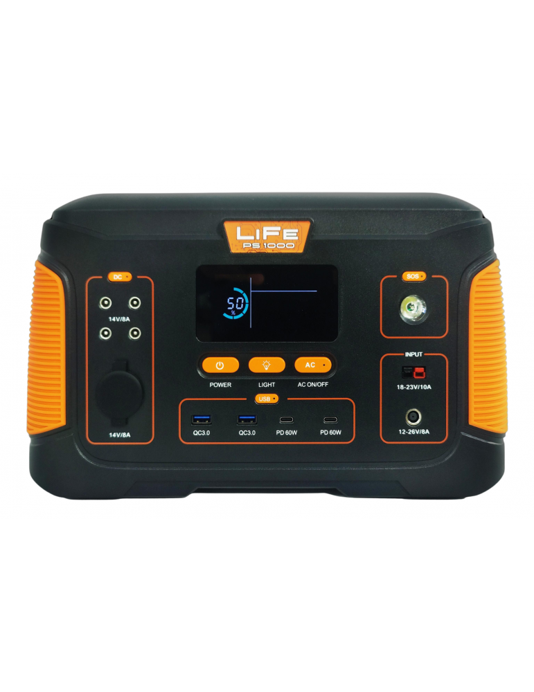 Портативна зарядна електростанція LiFe PS 1000, 1000 Вт, Li-ion купуйте в AnyBattery.com.ua