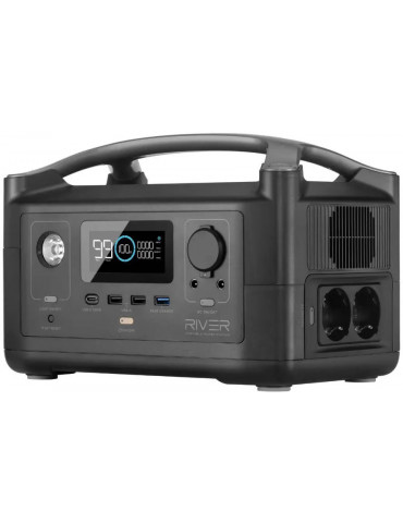 Зарядна станція EcoFlow RIVER, 600 Вт, Li-ion, 288 Вт·год, Чистий синус купити - AnyBattery.com.ua