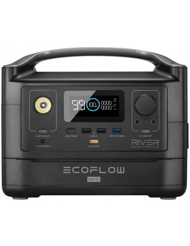 Зарядна станція EcoFlow RIVER Max, 600 Вт, Li-ion, 576 Вт·год, Чистий синус купити - AnyBattery.com.ua