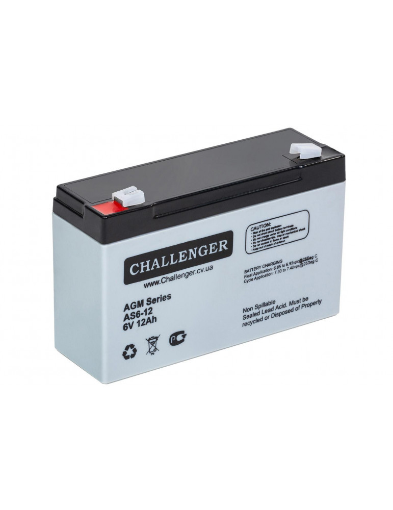 Акумулятор Challenger AS6-12 AGM, 6В, 12 А·год купити - AnyBattery.com.ua